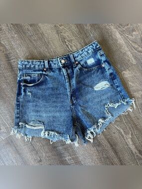 wild fable || Distressed High-Rise Denim Shorts